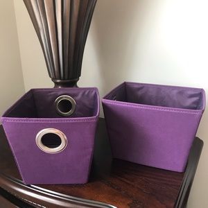 Set of 2 Small Purple Bins